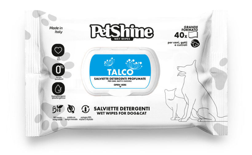 PetShine Υγρά Μαντηλάκια Talco 40τμχ