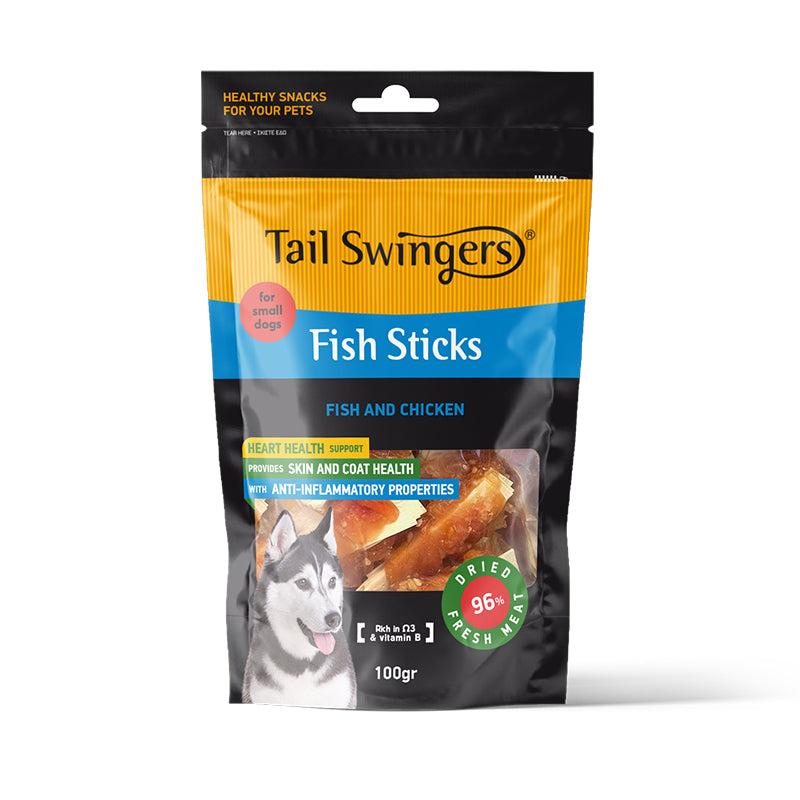 Tailswingers Λιχουδιές Ψάρι με Κοτόπουλο σε Μικρές Μπουκιές