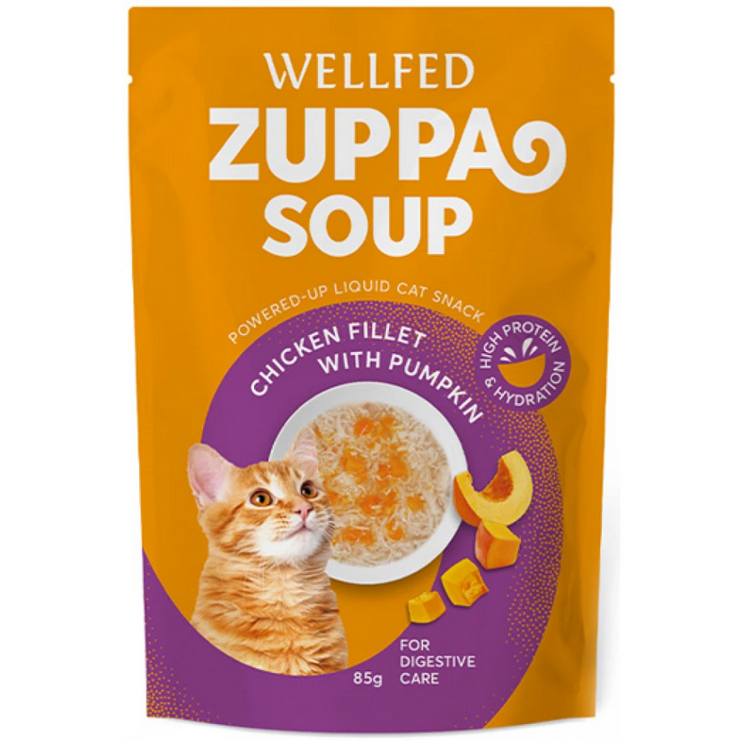 Pet Interest Wellfed Zuppa Soup Chicken & Pumpkin 85gr Σούπα Γάτας με Κοτόπουλο & Κολοκύθα