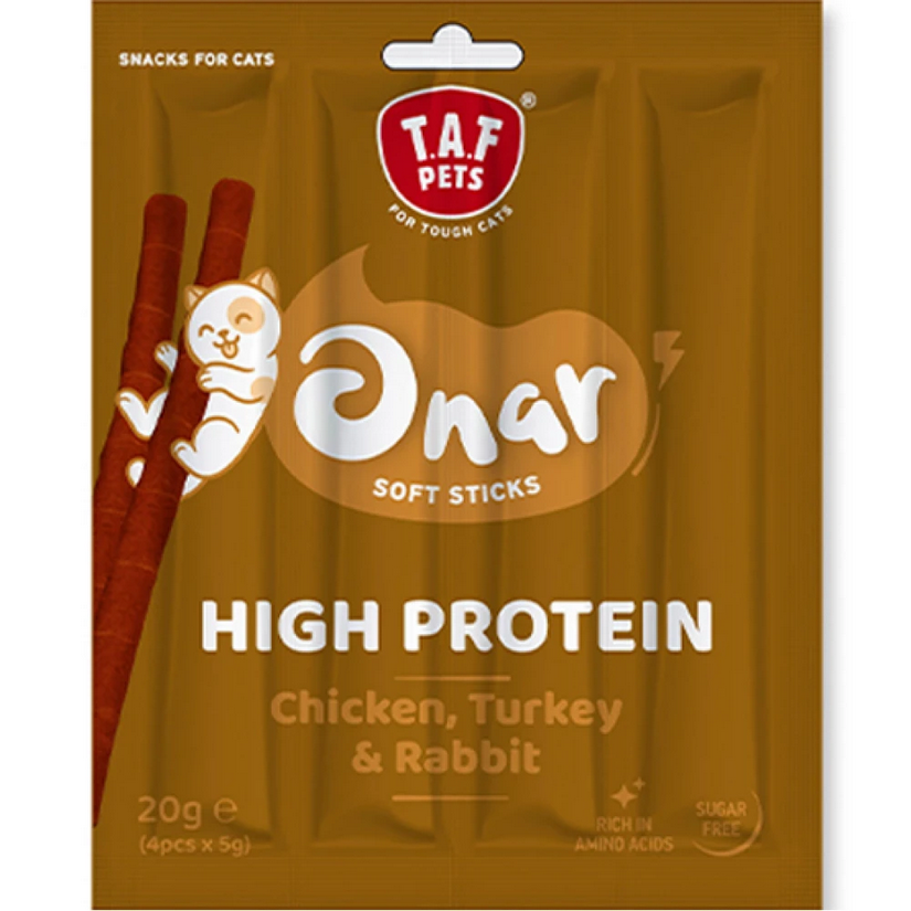 Λιχουδιά Γάτας Taf Pets- Onar Soft Sticks Κοτόπουλο, Γαλοπούλα & Κουνέλι 20gr