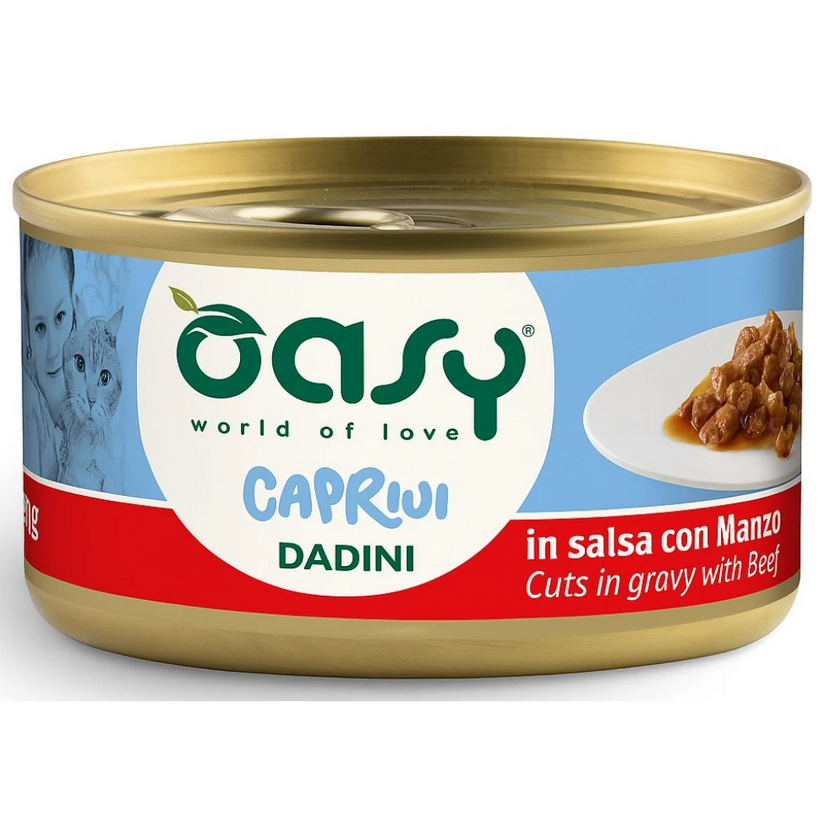 Oasy Caprice Wet Cat Food Chunks in Sauce with Beef 85g