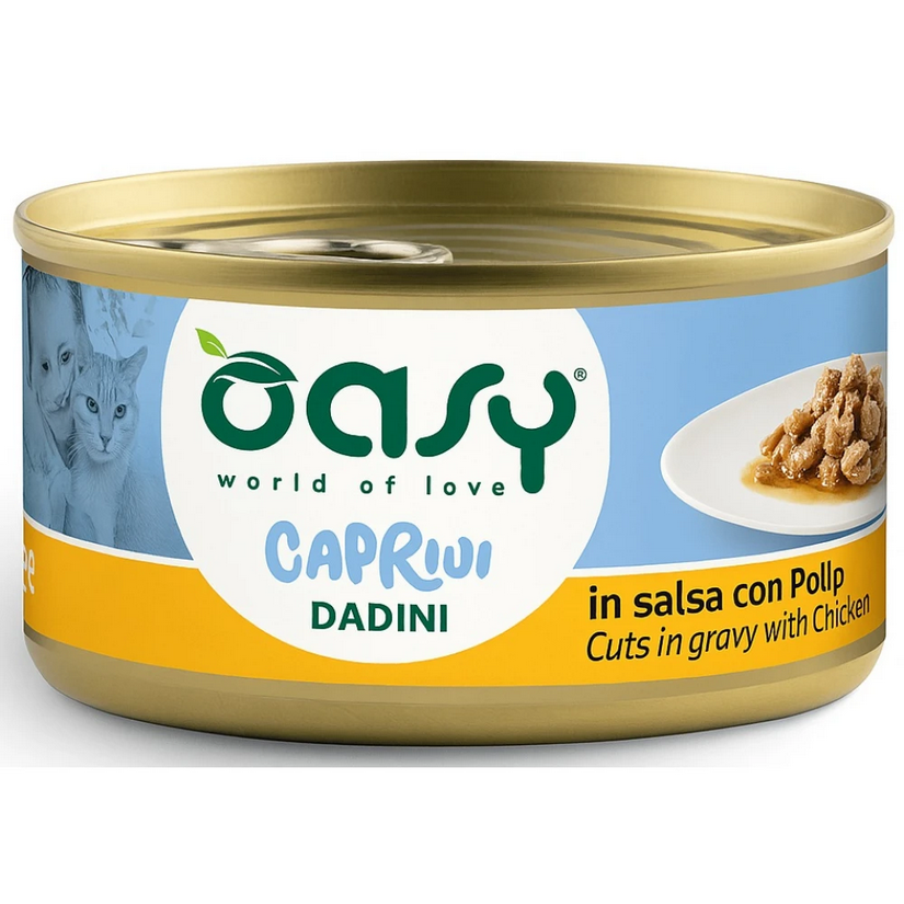 Υγρή Τροφή Γάτας Oasy Caprice Κομματάκια σε Σάλτσα με Κοτόπουλο 85gr