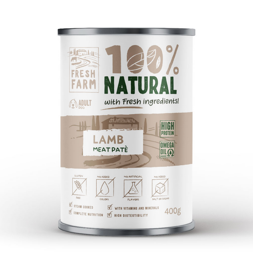 Fresh Farm 100% Φυσικό απαλό πατέ με αρνί Κονσέρβα 400gr
