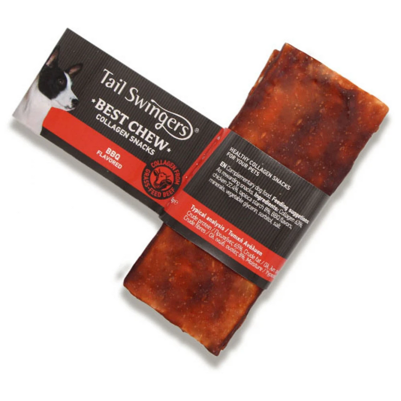 Tailswingers Flat Dog Treat with Collagen 13.5cm BBQ (2pcs x 35gr)