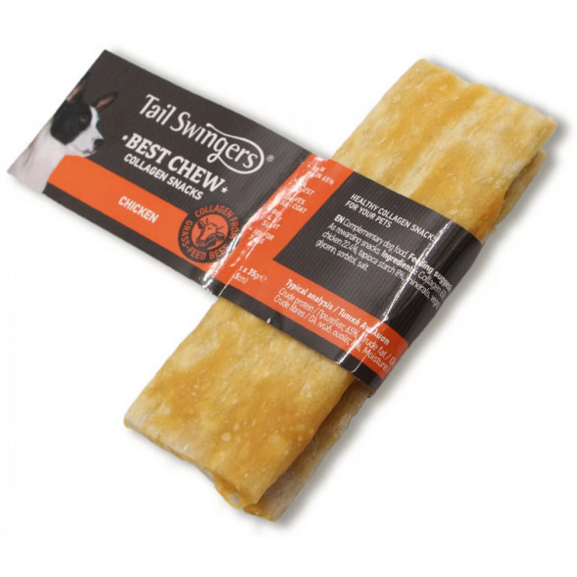 Tailswingers Flat Dog Treat with Collagen 13.5cm Chicken (2pcs x 35gr)