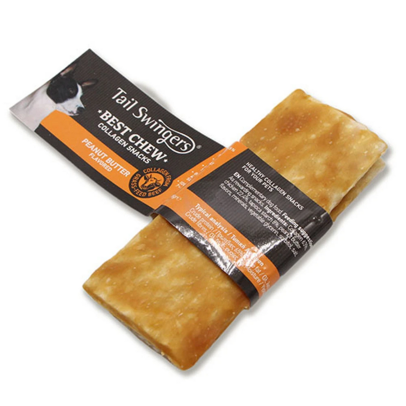 Tailswingers Flat Dog Treat with Collagen 13.5cm Peanut Butter (2pcs x 35gr)