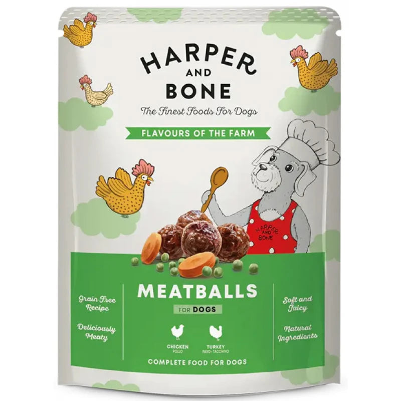 Harper & Bone Meatballs Flavours Of The Farm Υγρή Τροφή για Σκύλους
