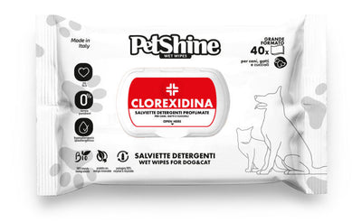 Υγρά Μαντηλάκια Καθαρισμού Petshine με Χλωρεξιδίνη 40τμχ