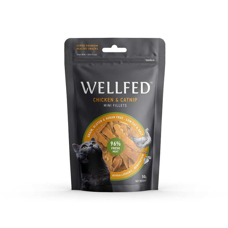 Wellfed Μίνι Φιλετάκια Κοτόπουλο + Cat Nip
