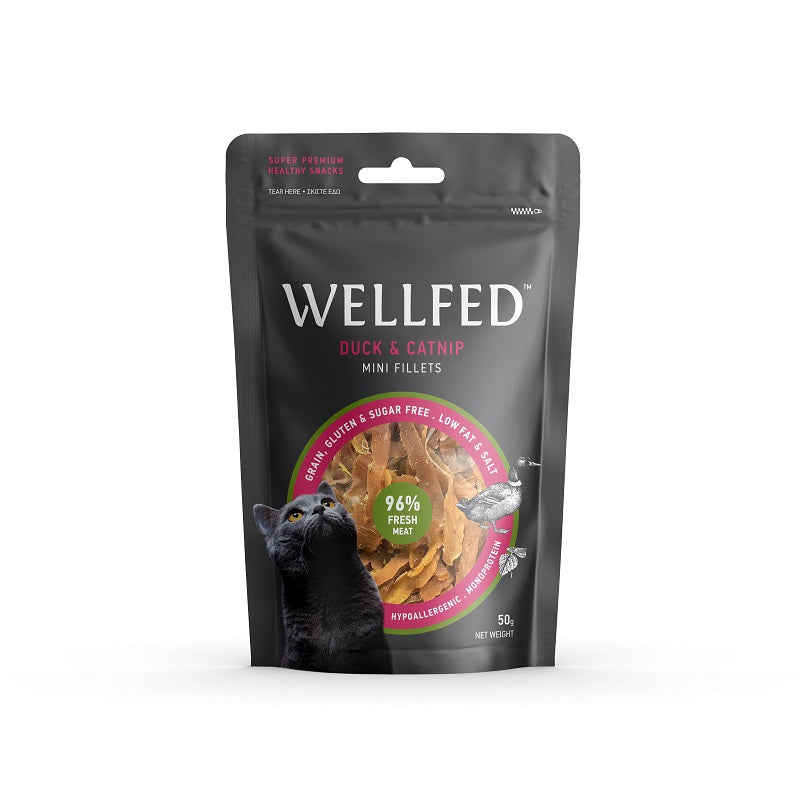 Wellfed Μίνι Φιλετάκια Πάπιας + Cat Nip