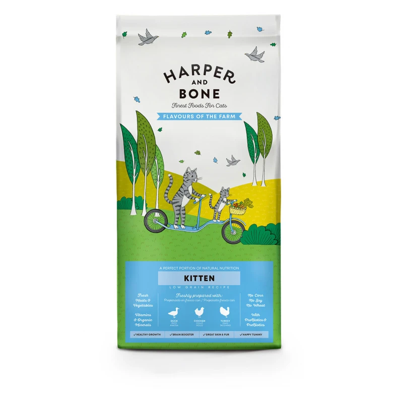 Harper & Bone Kitten Flavours of the Farm Dry Cat Food 2kg for Kittens