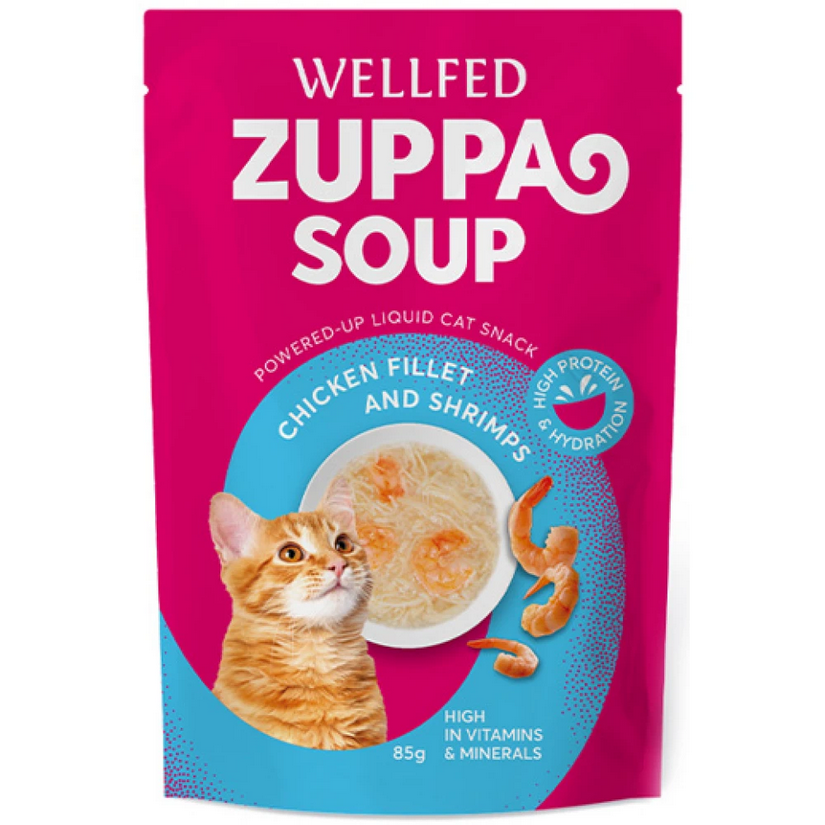 Pet Interest Wellfed Zuppa Soup Chicken & Shrimp 85g Σούπα Γάτας με Κοτόπουλο & Γαρίδα