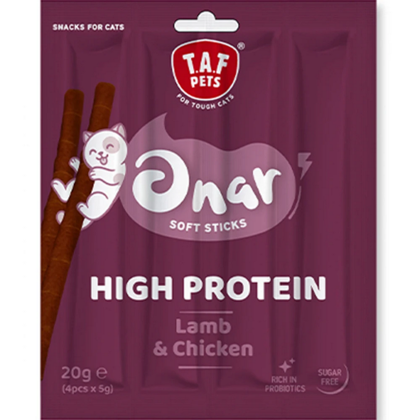 Λιχουδιά γάτας Taf Pets - Onar Soft Sticks Αρνί & Κοτόπουλο 20gr