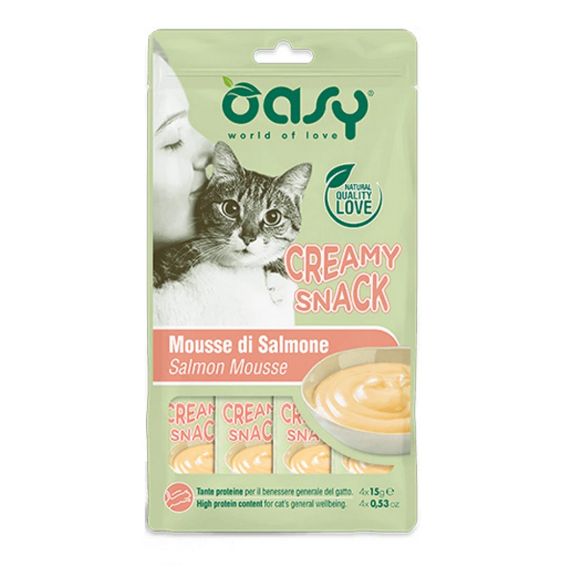 Μους Γάτας Oasy Treats Creamy Snack Salmon 4x15gr