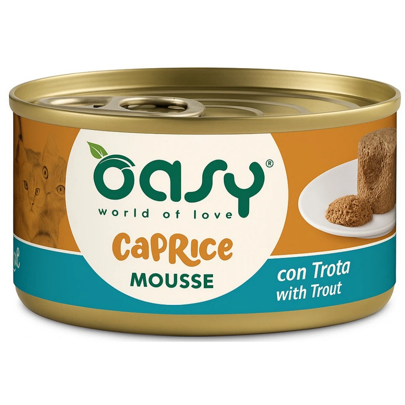 Υγρή Τροφή Γάτας Oasy Caprice Mousse με Πέστροφα 85gr