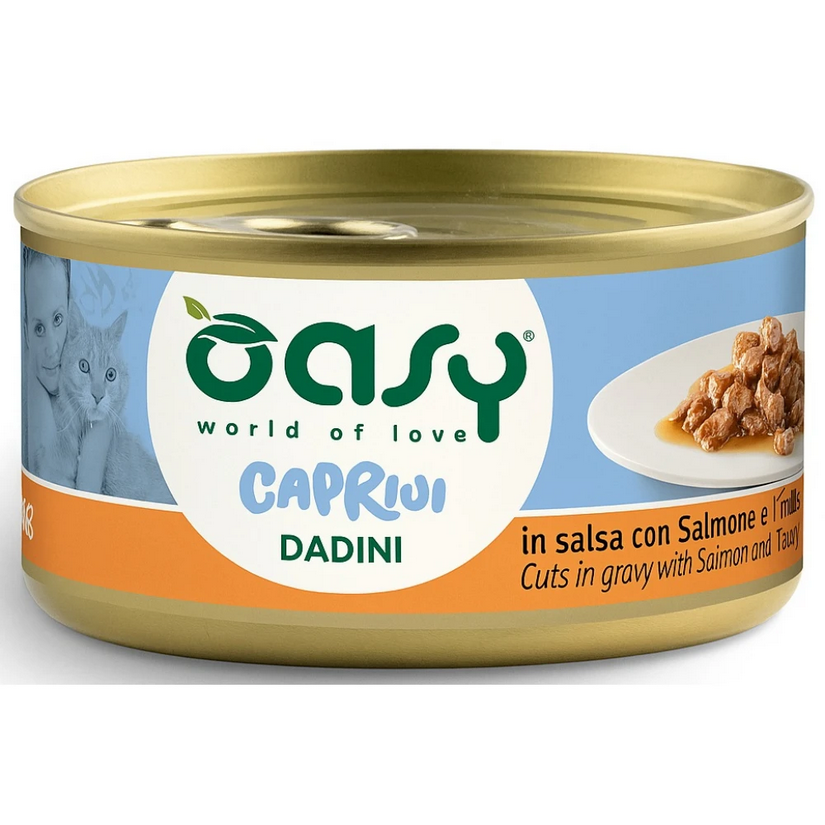 Oasy Caprice Wet Cat Food Chunks in Sauce with Salmon & Chicken 85g