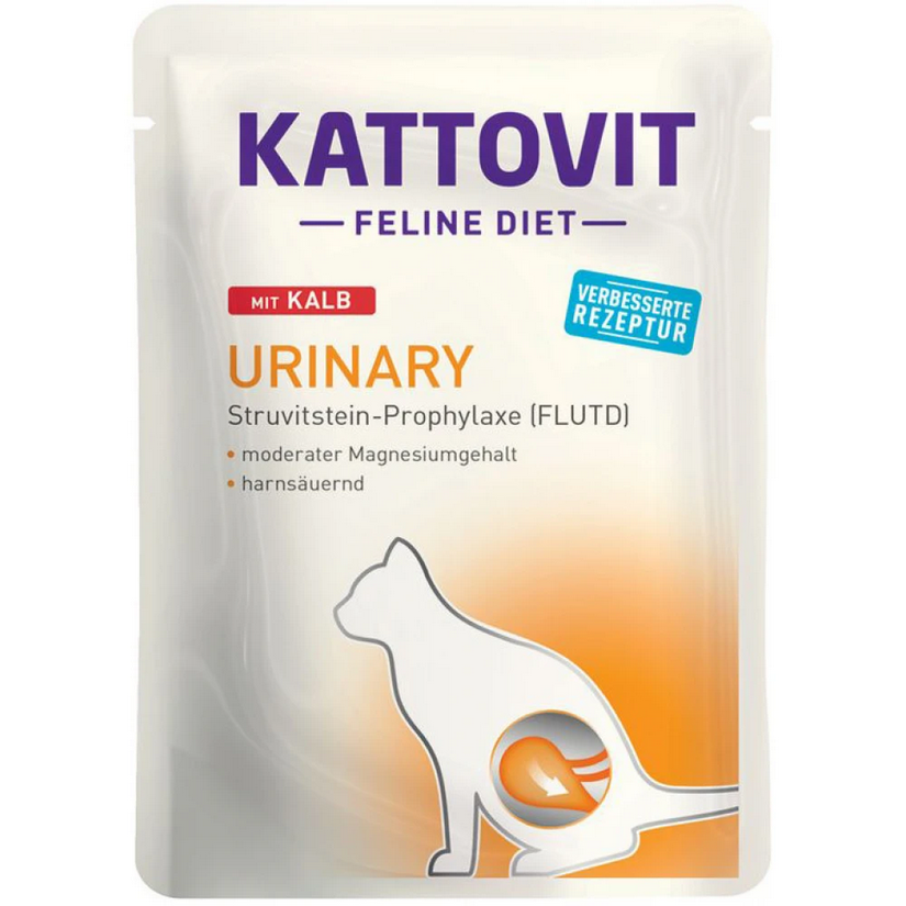 Υγρή Τροφή Γάτας Kattovit Feline Diet Urinary με Μοσχάρι σε φακελάκι 85gr