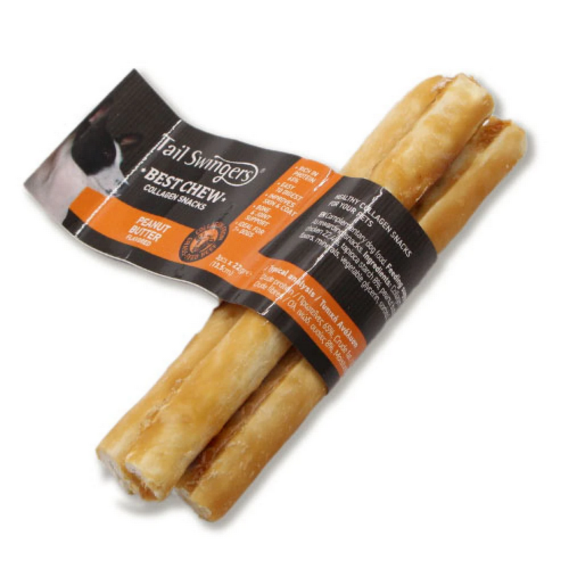 Tailswingers Roll Dog Treat with Collagen 13.5cm Peanut Butter (3pcs x 22gr)