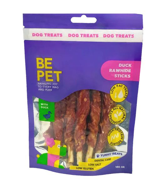 Be pet λιχουδιά σκύλου Duck Rawhide Sticks