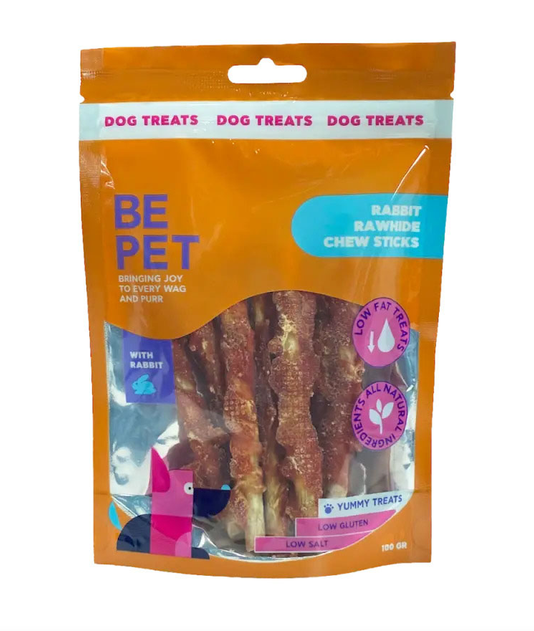 Be pet λιχουδιά σκύλου Ράβδοι μασήματος από δέρμα κουνελιού