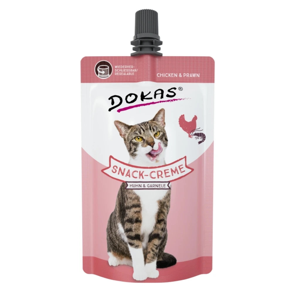 Dokas Snack Cream Chicken and Prawns 90g Λιχουδιές για Γάτες