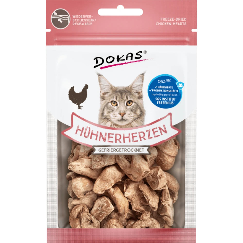 Λιχουδιές Γάτας Dokas Freeze Dried Chicken Hearts 15g
