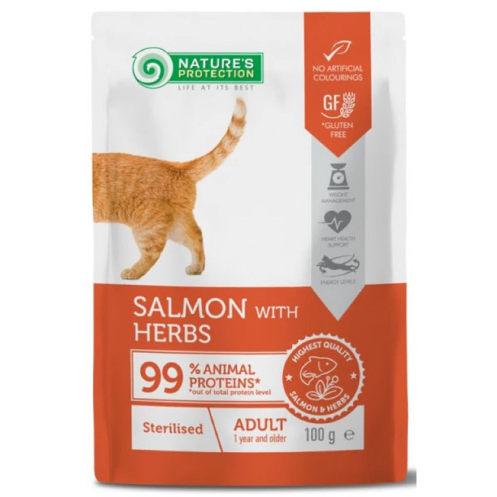 Nature's Protection Sterilized Cat Salmon & Herbs 100g