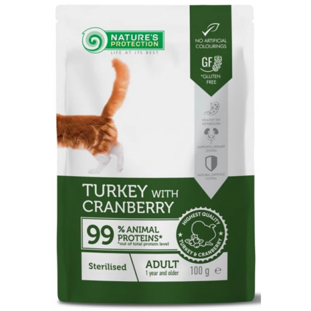 Nature's Protection Sterilized Cat Turkey & Cranberry 100g