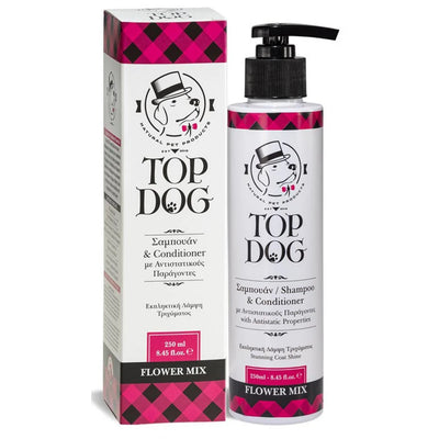 Top Dog Flower Mix Shampoo with Conditioner 250ml for Dogs and Cats