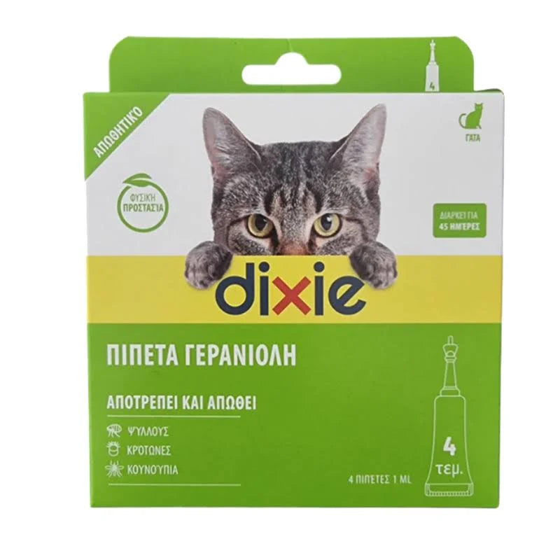 Dixie Αντιπαρασιτικές Πιπέτες Γάτας 4x1ml